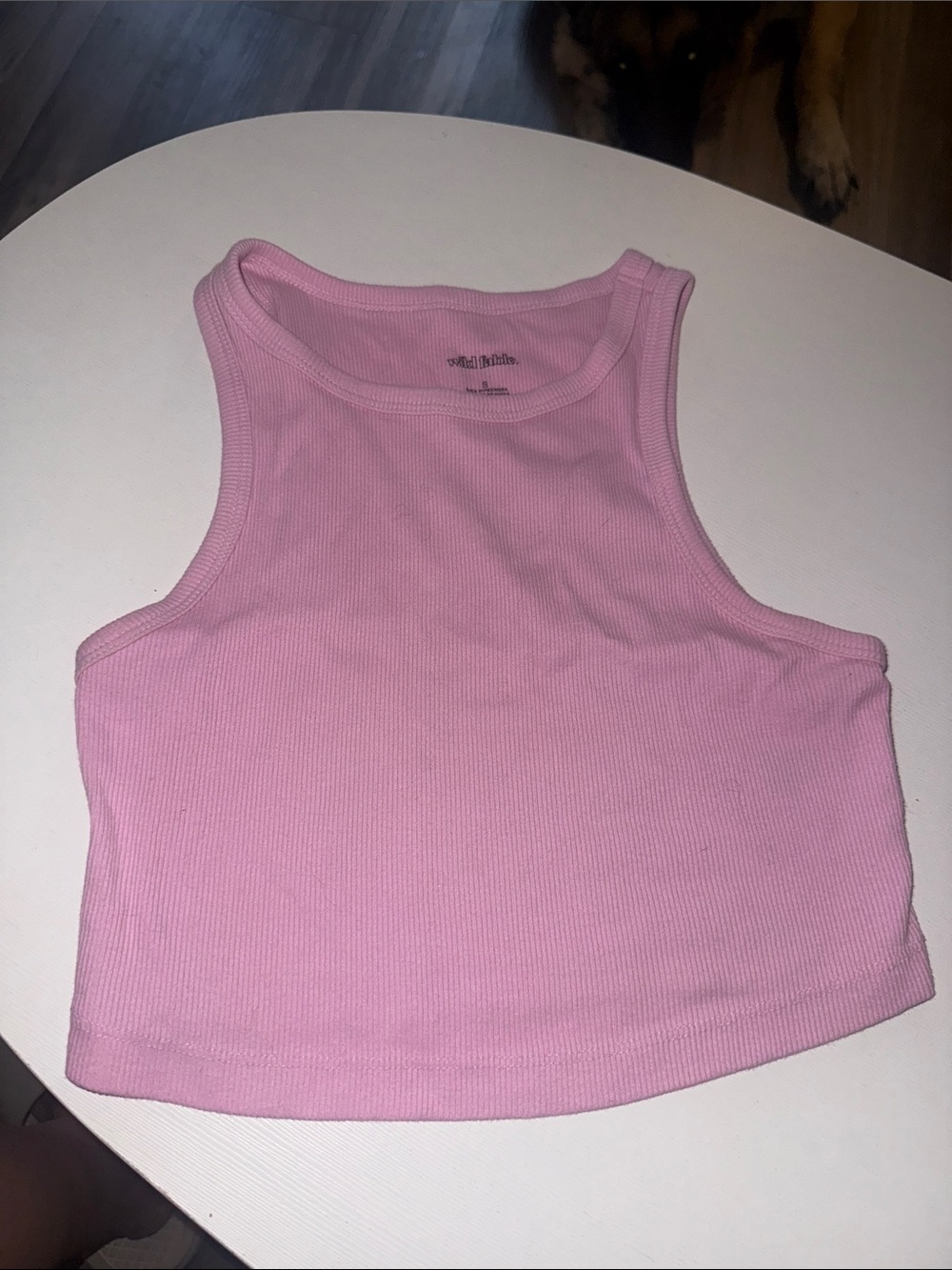 Women’s Pink Ribbed Crop Tank Top